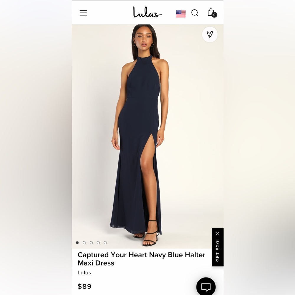 Captured your heart Navy blue halter maxi dress new without tags